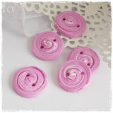 Pink Spiral Polymer Clay Buttons