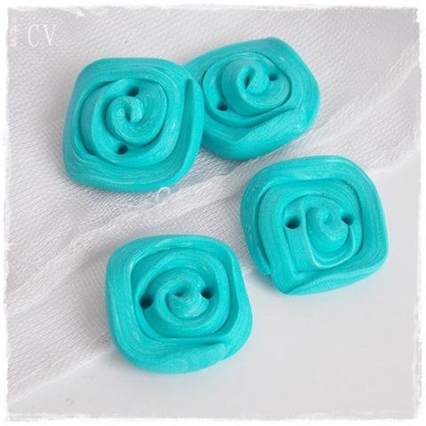 Sea Blue Polymer Clay Buttons