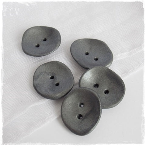 Oversized Silver Grey Buttons