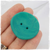 Oversized Teal Polymer Clay Button