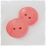 Coral Iridescent Polymer Clay Buttons