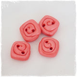 Small Coral Polymer Clay Buttons