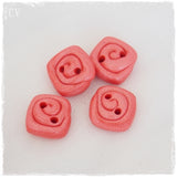 Coral Square Buttons