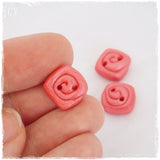 Handmade Coral Polymer Clay Buttons