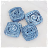 Square Blue Polymer Clay Buttons