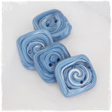 Artistic Spiral Blue Polymer Clay Buttons