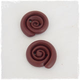 Wine Red Spiral Polymer Clay Buttons
