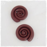 Small Burgundy Polymer Clay Buttons