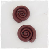 Handmade Wine Red Spiral Buttons
