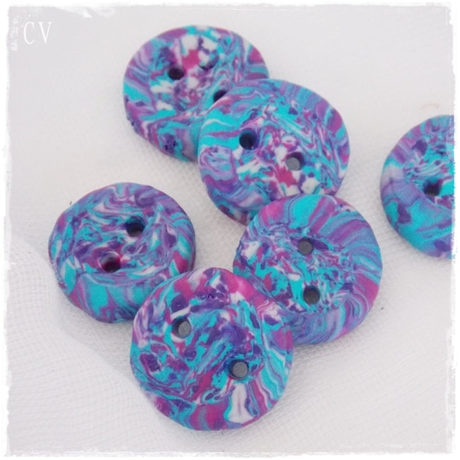 Handmade Tiny Blue Buttons