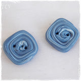 Square Blue Polymer Clay Buttons