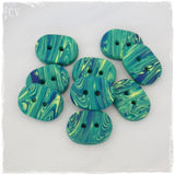 Artistic Teal Oval Buttons
