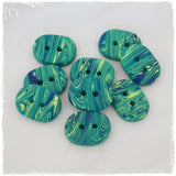 Oval Teal Polymer Clay Buttons