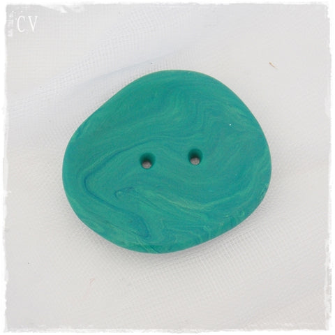 Oversized Teal Polymer Clay Button