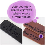 Engraved Leather Bookmarks