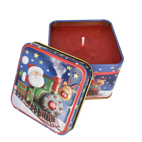Red Christmast Tin Box Candle