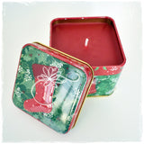 Christmas Tin Box Red Candle