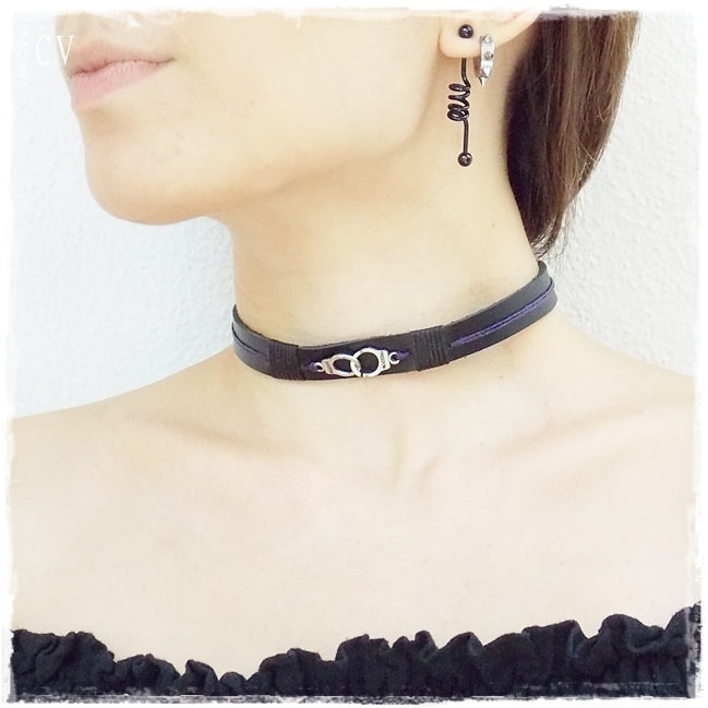Handcuffs Leather BDSM Day Collar