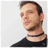 Yin Yang Leather Collar Choker