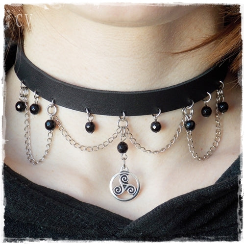 Triple Spiral BDSM Collar