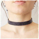 Geometric Black Leather Collar 