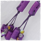 Beaded Dangling Purple Earrings