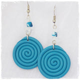 Nautical Spiral Polymer Clay Earrings