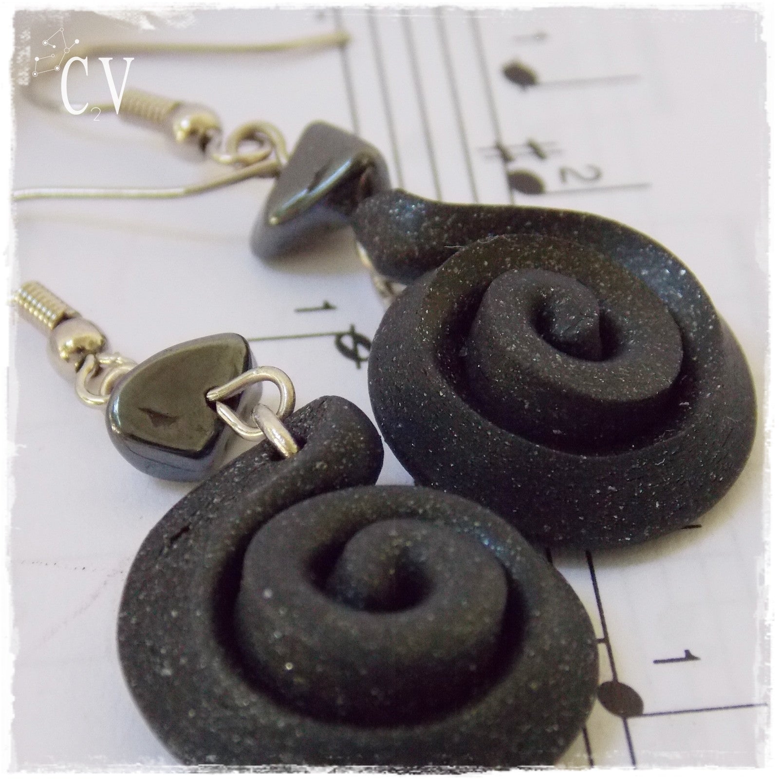 Goth Lolita Black Long Earrings