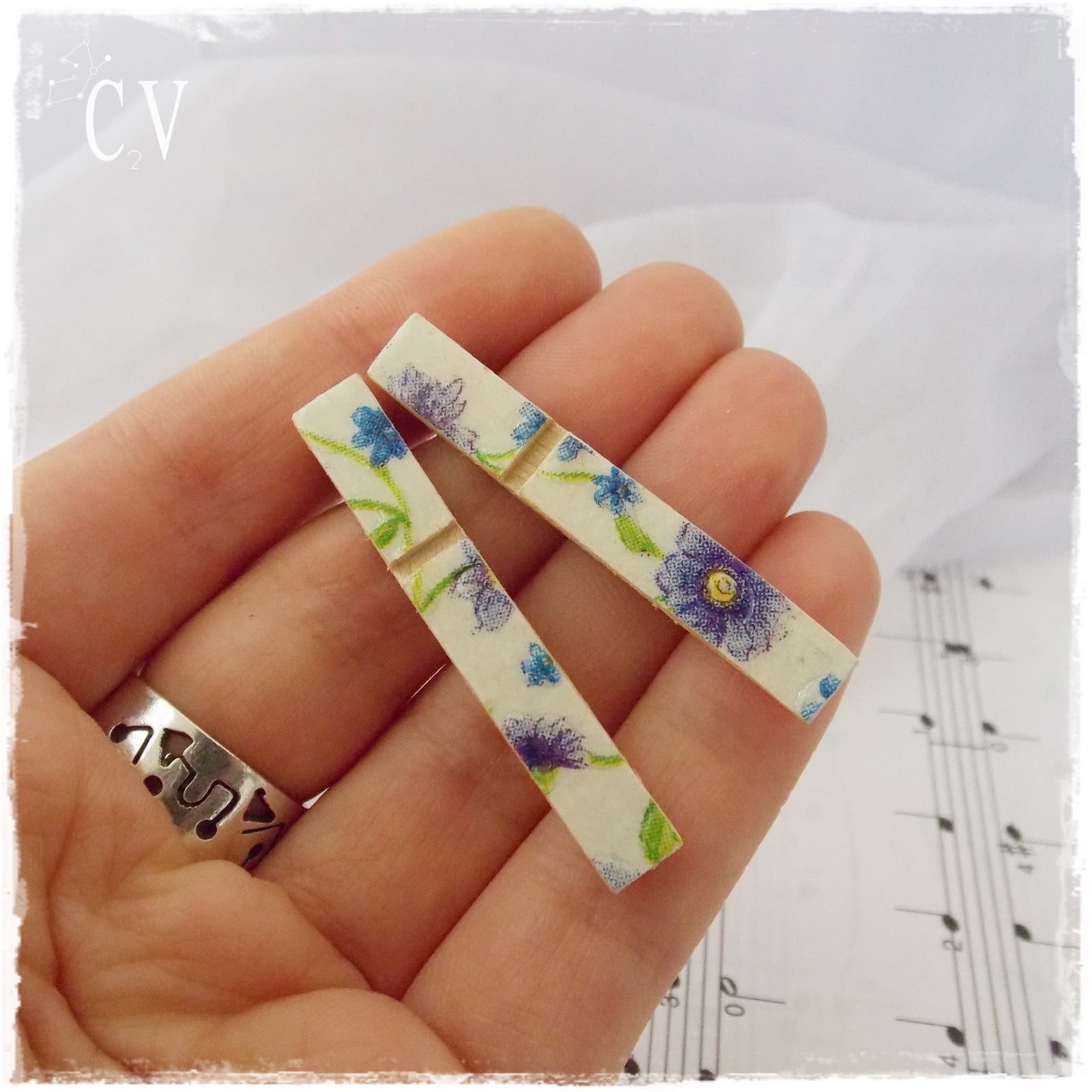 Forget Me Not Tiny Blue Flower Stud Earrings