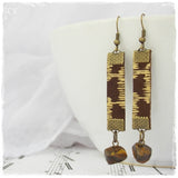 Tiger's Eye Leather Earrings