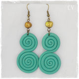 Long Geometrical Clay Earrings