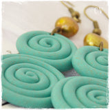 Turquoise Swirl Polymer Clay Earrings