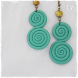Bohemian Turquoise Polymer Clay Earrings