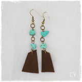 Dangling Leather Earrings Made In Greece