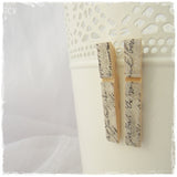Wooden Cloth Peg Earrings With Decoupage