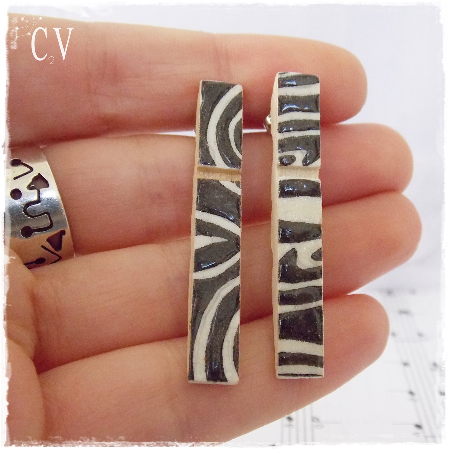 African Tribal Post Earrings