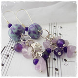 Chakra Amethyst Long Earrings