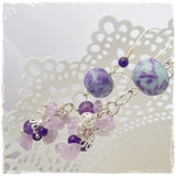Dangling Amethyst Purple Earrings - Clip Ons