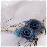 Polymer Clay Rose Dangling Earrings