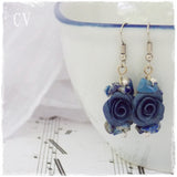 Handmade Polymer Clay Rose Earrings - Clip Ons