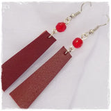 Gothic Red Leather Earrings