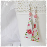 Dangling Floral Leather Earrings