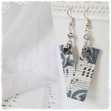 Hematite Heart Decoupage Earrings