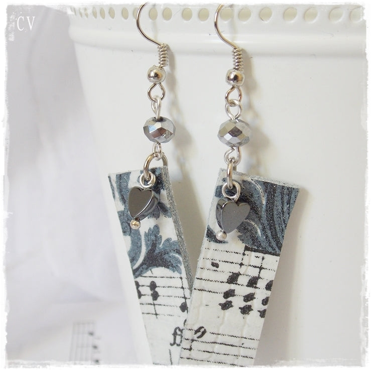 Silver Grey Long Light Earrings