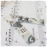 Music Deco Long Hematite Earrings - Clip Ons