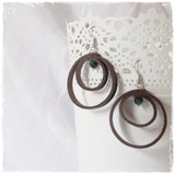 Gemstone Hoop Earrings Made Of Greek Leather