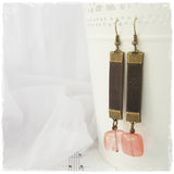 Statement Leather Earrings with Gemstones