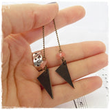 Long Gemstone Dainty Earings - Clip Ons