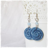 Nautical Polymer Clay Swirl Earrings