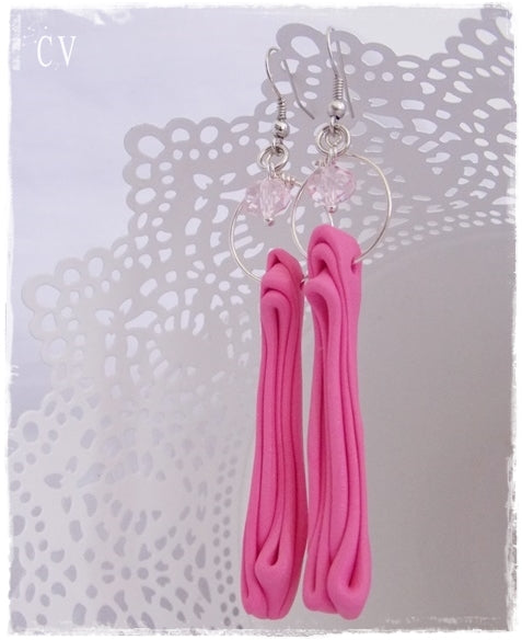 Handmade Polymer Clay Pastel Pink Earrings